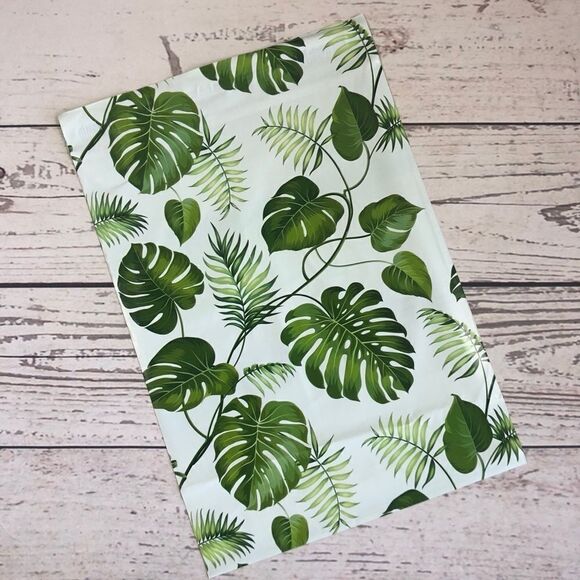 20- 10x13 Tropical Leaves Design Poly Mailers - Picture 3 of 4